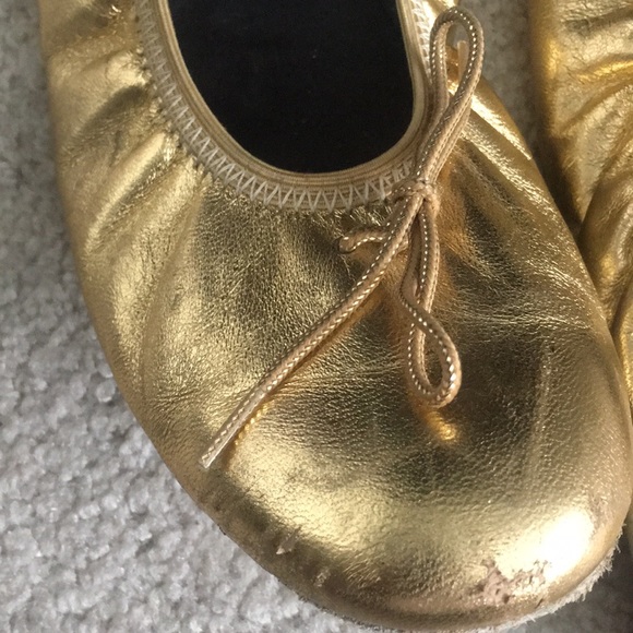 Zerostress Gold Ballet Flats/Slippers - Picture 3 of 4